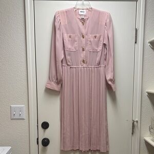 Leslie Fay Petite Pink Blush Long Sleeve Dress Size 10
